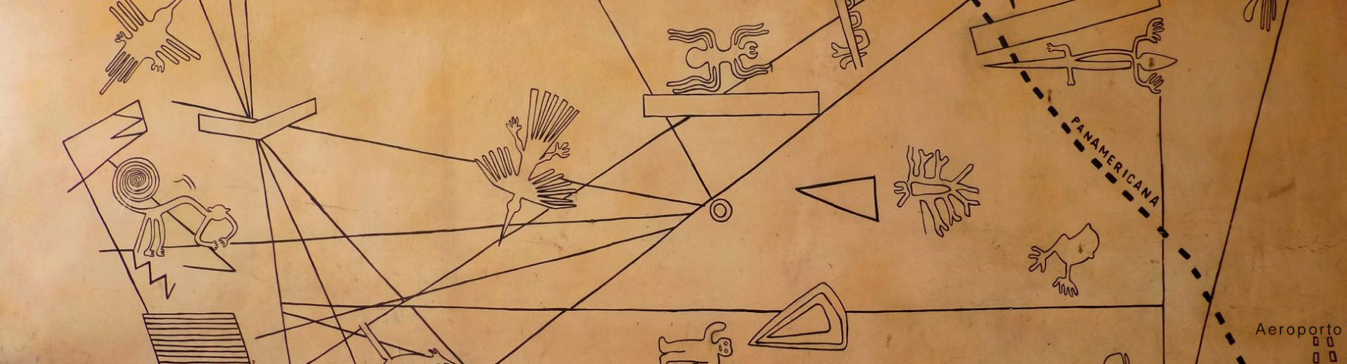 Mapa das figuras misteriosas conhecidas também como Linhas de Nazca